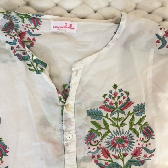 Mary Marshmallow Chic White Floral Tunic by Anokhi - Picture 2 of 4